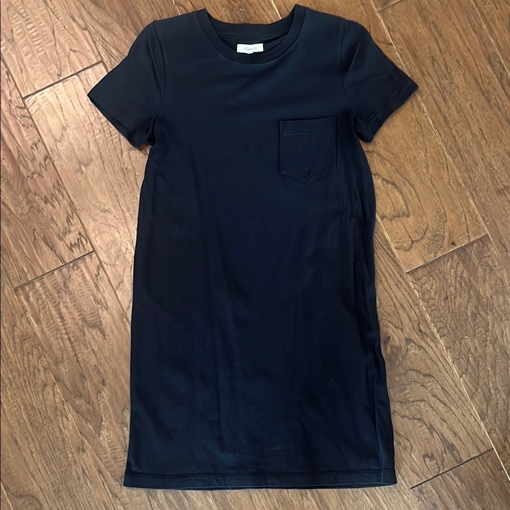 Madewell Black T-Shirt Dress with Pocket